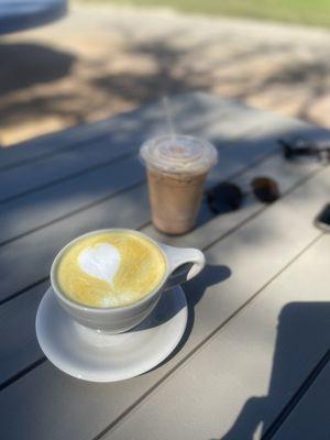 Golden Chai and mocha latte.