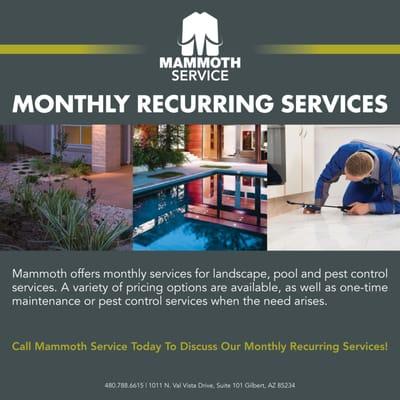 Ask about our Monthly Recurring Services