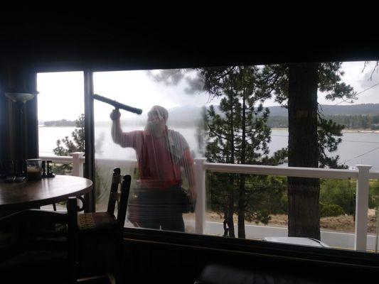 Window Cleaning With A view! Big Bear Lake, Ca