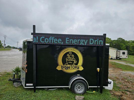 Back of coffee trailer