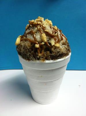 stuffed snowballs with ice cream in the middle           "Snickers" yummy!!!