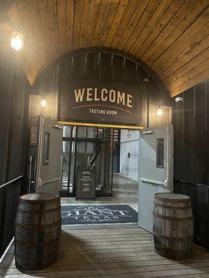 ground level entrance  stairs to tasting room