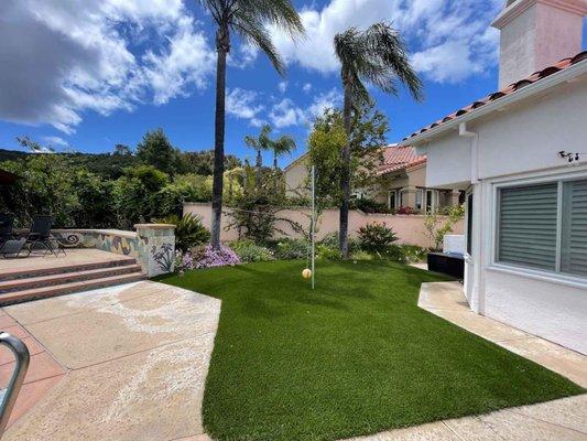 Custom residential artificial turf installation