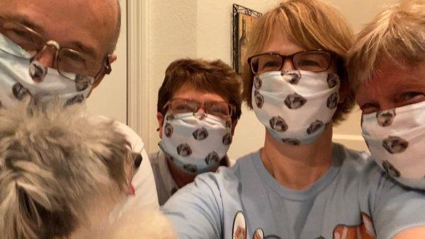 Our family loves our dog and we have masks to show it!