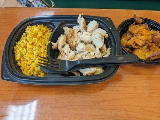 Chicken, rice and sweet potatoes at Patinella's Chicken Grill, Fort Myers