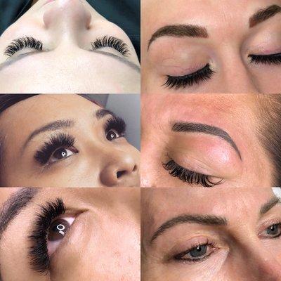 Here are a few images of my work in lash extensions and microblading.