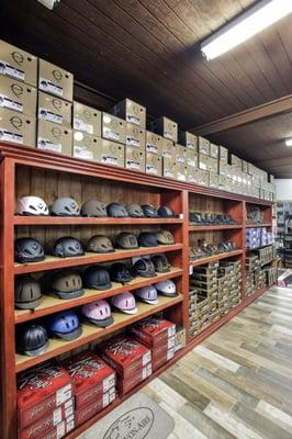 Large selection of riding helmets in all sizes!