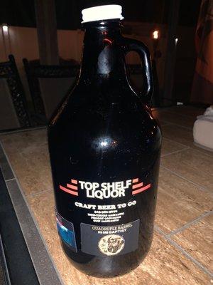 Craft beer growler! Way to go.