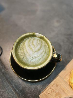 Matcha Green Tea Latte with coconut