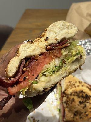 Blt on Garlic Bagel Sandwich