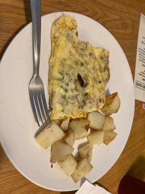 bacon omelet with home fries