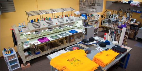 Our in-house embroidery machine.