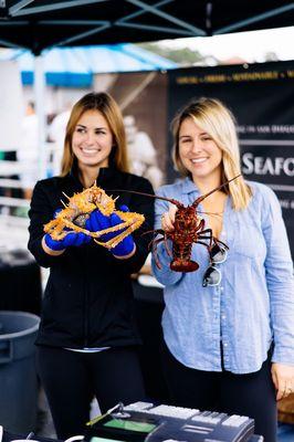 California King Crab & Spiny Lobster held by third generation fisherwoman!