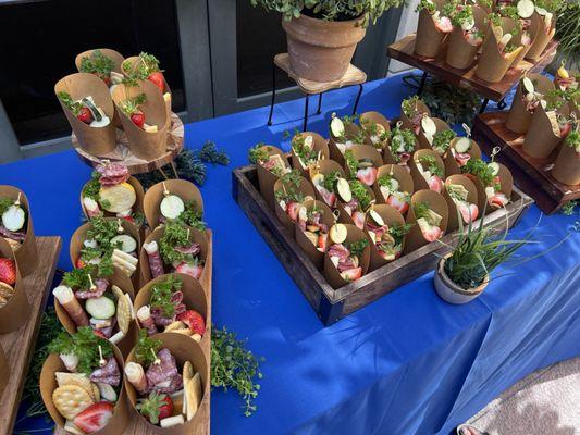 The charcuterie cups were adorable and so tasty. The strawberries in each cup were the sweetest.