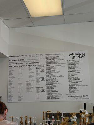 Soda menu