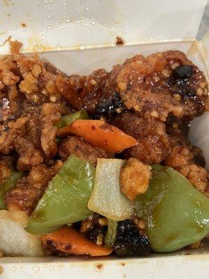 Crispy chicken and bean sauce- my new favorite!!!