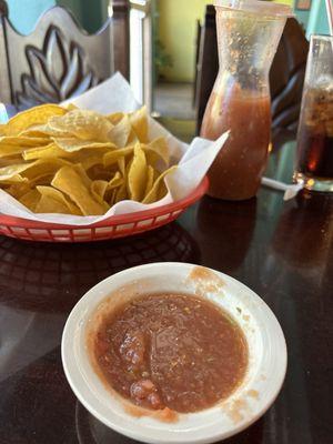 Salsa with chips ..( homemade)