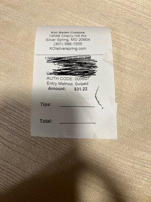 Wire on receipt.