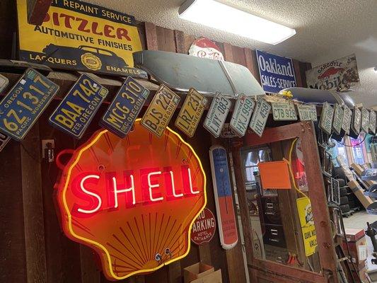 Vintage signs and plates