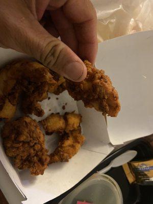 Pieces of chicken strip!