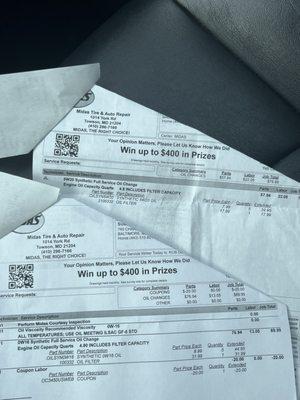 The top one is my old invoice and the bottom one is recent.