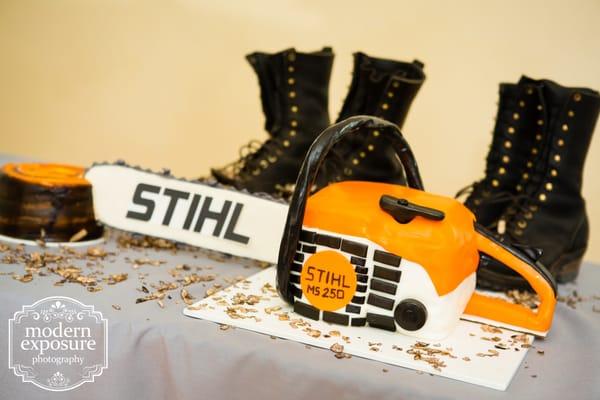 Stihl chainsaw grooms cake.