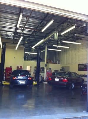 BMW Z4 on the rack for Inspection 2 service