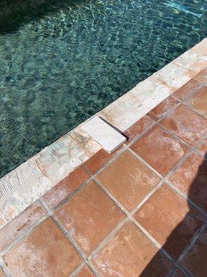 Pool deck and coping.