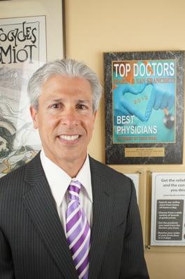 Voted as one of the top doctors in Marin County 2012 by his peers as included in Marin Magazine; Feb. 2012 issue.