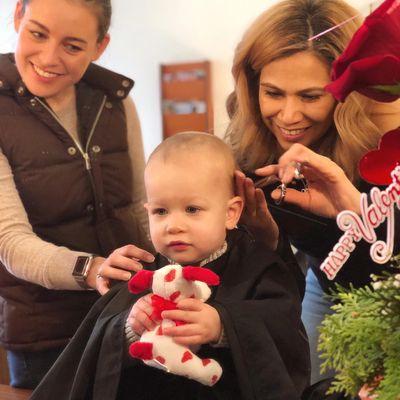 Baby West's first haircut