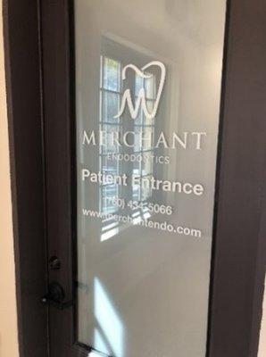 Patient entrance inside lower level elevator lobby