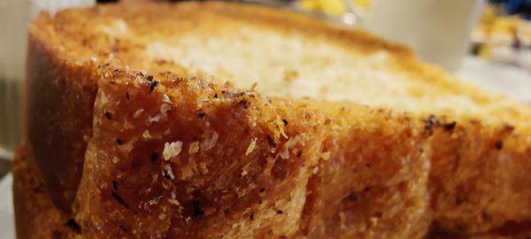 Close up of Home made toast.  Light and fluffy and delicious.