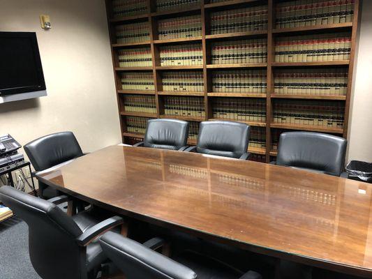 Quiet, tranquil conference room where clients can consult with an attorney, share their story and have questions answered.