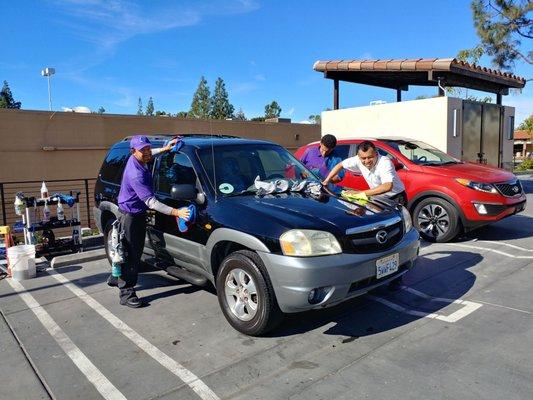 Here they are taking care of my little Uber car and keeping it pristine. THIS is the place to go!