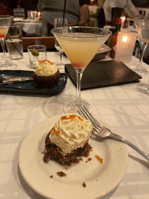 Pear Martini and carrot cake