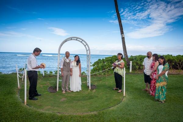 Jeff performing our ceremony at the Royal Kahana

Photo Credit: Reflections Photography by Martin Wyand