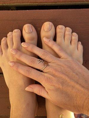 Perfect matching toe and nail color