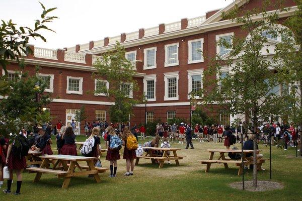 Students in the courtyard