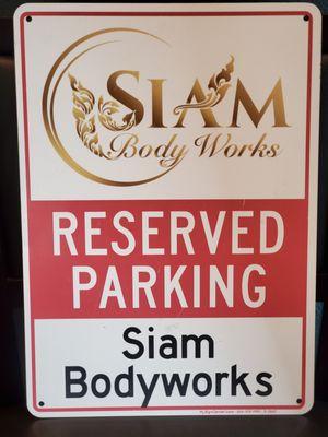 Siam Bodyworks parking available, call for reservations