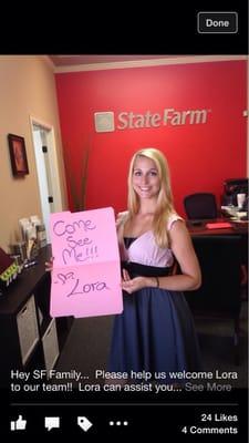 We have a newbie!!!  Come on in and meet Lora and the rest of the team.  WELCOME LORA !!!