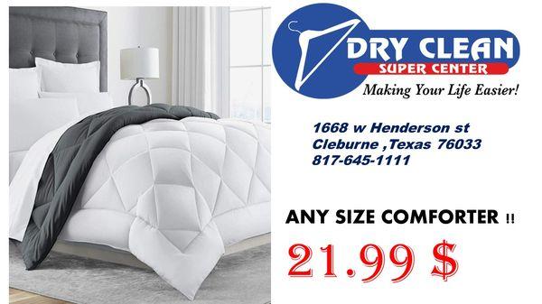 any size comforters only 21.99