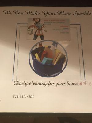 Commercial and
Residential cleaning..