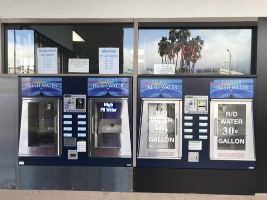 All waters available 24/7 on exterior vending machines!