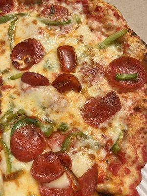 Pepperoni green pepper. Delicious.