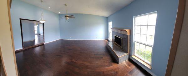 This is a photo of the living room, fully finished