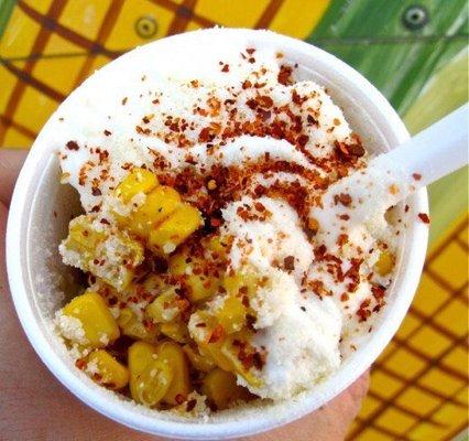 Elote or corn in a cup