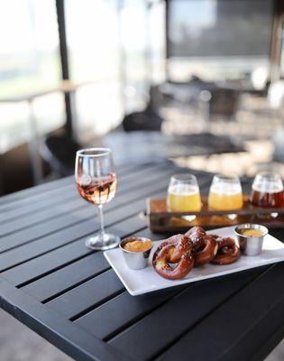 The famous brewery pretzels, served with beer cheese and house mustard.