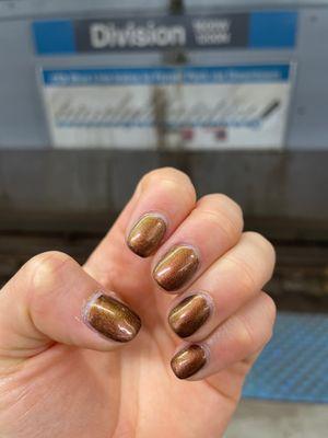 metallic no-chip manicure