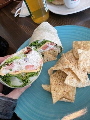 Chicken salad bacon wrap !