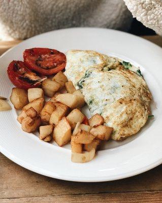 omelette with home fries